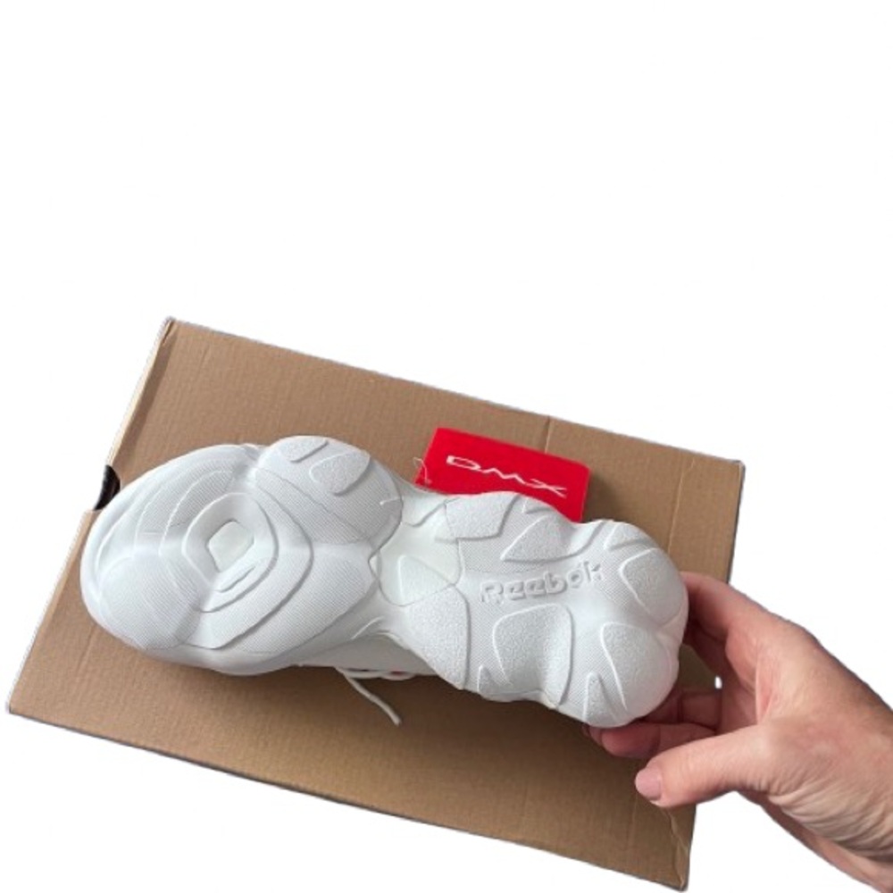 Reebok White and Cherry DMX Fusion Sneakers - Picture 4 of 5
